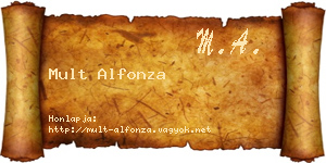 Mult Alfonza névjegykártya